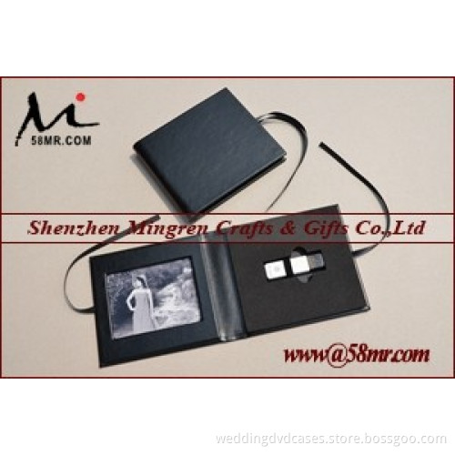 Leather Photo USB Case Cover Folio Box album Holder